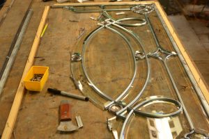 Beveled Glass Transom The Van Richmond VA Wayne Cain Inc. Assembly Art Glass Window Leaded Glass