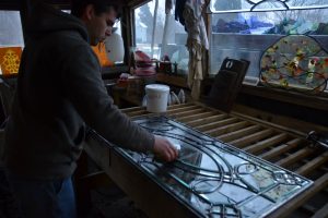 Beveled Glass Window Stained Glass Leaded Glass Putty Applied Daniel White