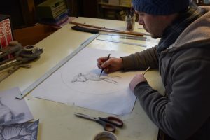 Cain Inc. Daniel White Drawing Design Painted Glass Stained Glass Art Glass Religous Sacred