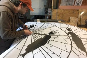 Cain Inc. Daniel White Glass Pattern Cutting Glass Stained Glass Art Glass Design Mellow Mushroom Short Pump VA