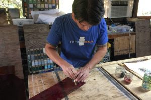 Cain Inc. Daniel White Stained Glass Art Glass Cutting Glass Hand Cut Glass