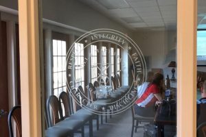 Cain Inc. Fork Union Military Academy Carved Glass Sandblasted Glass Vinyl Cutting Assembled and Installed