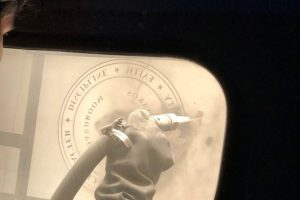 Cain Inc. Fork Union Military Academy Carved Glass Sandblasted Glass Vinyl Cutting Daniel White Sandblasting