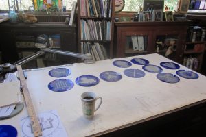 Cain Inc. Lamberts Glass Stained Glass Acid Etched Painted Glass