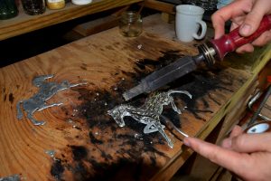 Cain Inc. Solder Sculptured Horse Stained Glass Art Glass