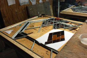 Cain Inc. Wayne Cain Assembling Stained Glass Art Glass