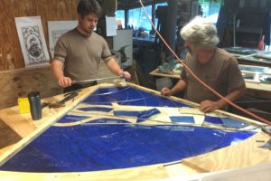 Cain Inc. Wayne Cain Assembling Stained Glass Window Art Glass