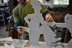 Cain Inc. Wayne Cain Daniel White Billy Ireland Weathervane Painting wood primer