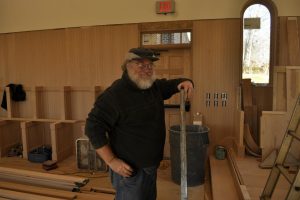 Cain Inc. Wayne Cain Installing Stained Glass Charlottesville