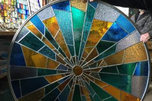 Cain Inc. Wayne Cain Mellow Mushroom Richmond Virginia Short Pump Stained Glass Art Glass Window