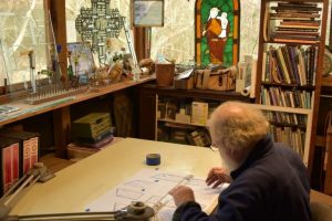 Cain Inc. Wayne Cain Stained Glass Art Glass Designing Drawing Planning window