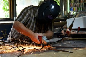 Cain Inc. Wayne Cain Support Bracket Stained Glass Art Glass Grinding Metal