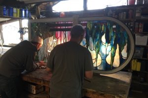 Cain Inc. Will White Stained Glass Restoration Art Glass Tiffany Style Contemporary