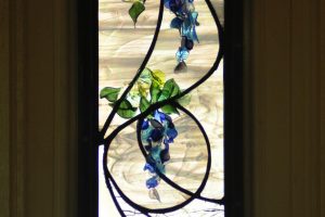 Cain Inc. Wisteria Sidelight Entryway Stained Glass Art Glass Leaded Glass Flameworked Lampworked window