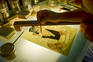 CainInc-152 Daniel White Painting Glass Billy Ireland Art Glass