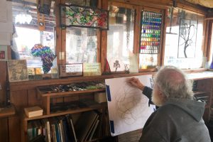 CainInc-230 Wayne Cain Drawing Art Glass Stained Glass