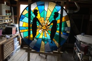 Mellow Mushroom Stained Glass Art Glass Richmond VA Wayne Cain Inc.