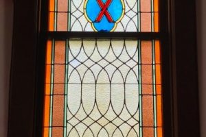 Monterey United MEthodist Church Stained Glass Art Glass Restoration Tempered Glass Protective Covering