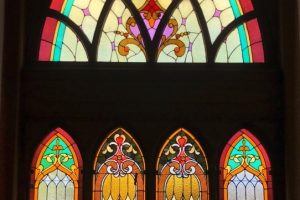 Monterey United Methodist Church Cain Inc. Stained Glass Art Glass Restoration Church Repair Protective Covering Temepered Glass