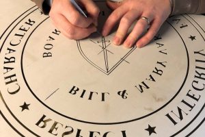 Cain Inc. Fork Union Military Academy Carved Glass Sandblasted Glass Vinyl Cutting