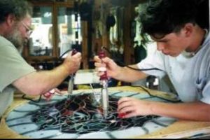 Cain White Art Glass Father-Son Team